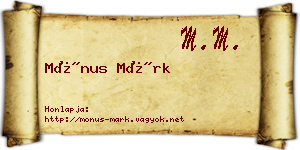 Mónus Márk névjegykártya
