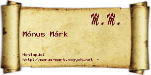 Mónus Márk névjegykártya